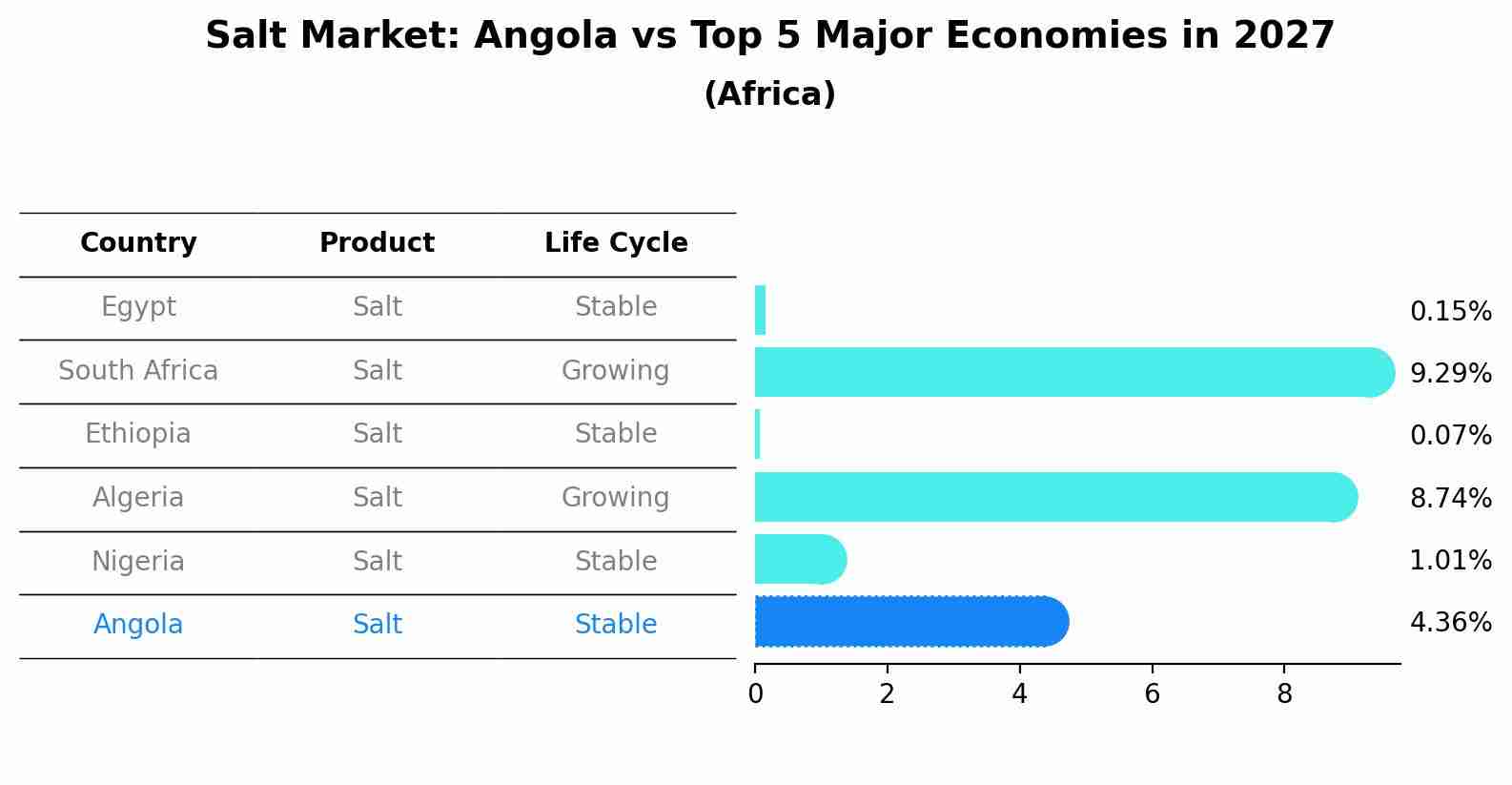 Salt Market: Angola vs Top 5 Major Economies in 2027 (Africa)
