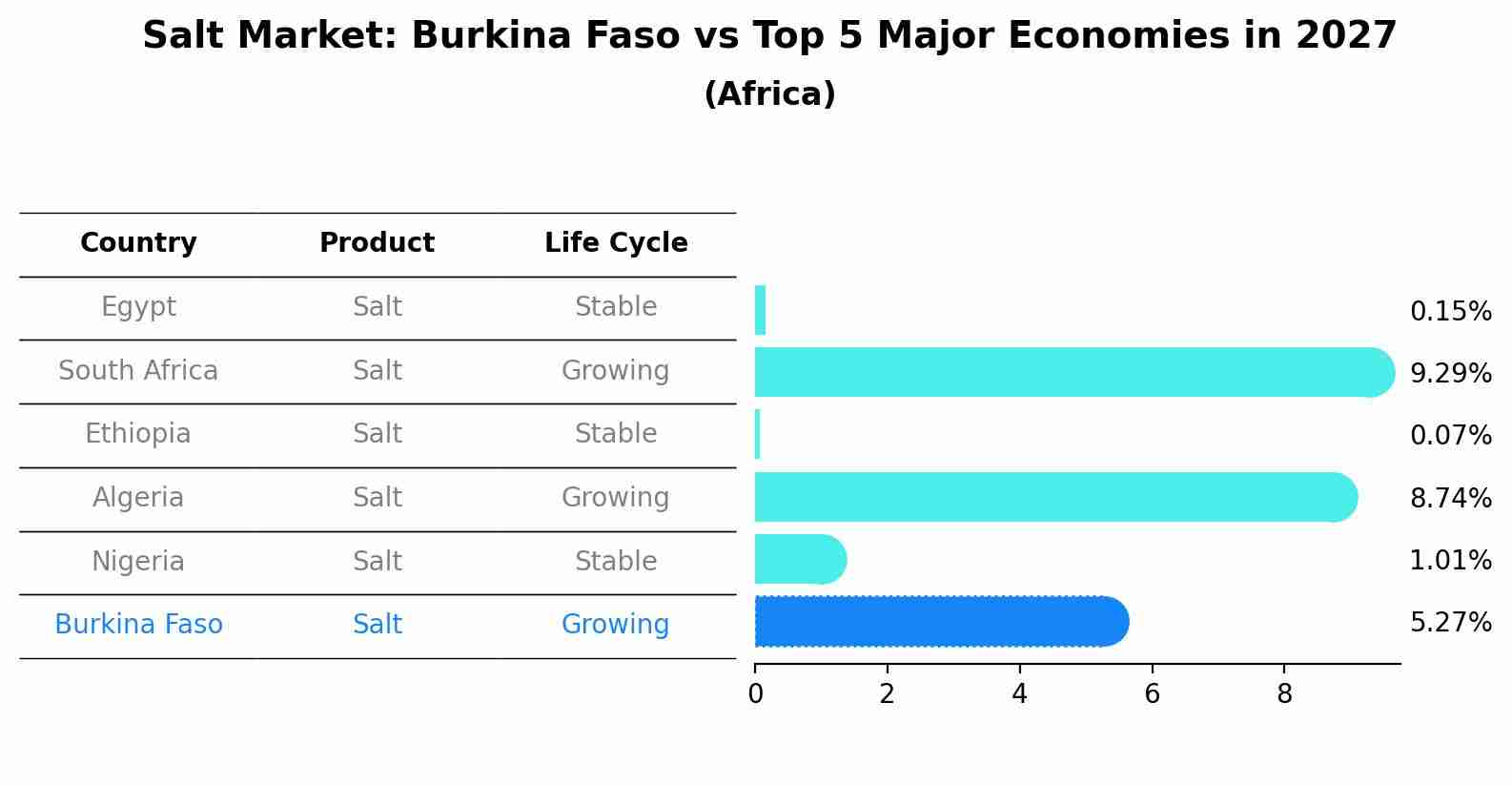 Salt Market: Burkina Faso vs Top 5 Major Economies in 2027 (Africa)