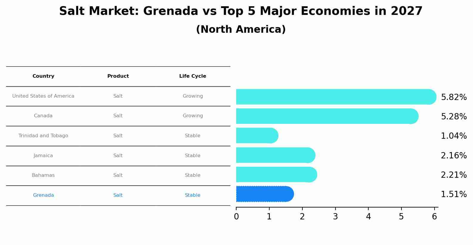 Salt Market: Grenada vs Top 5 Major Economies in 2027 (North America)
