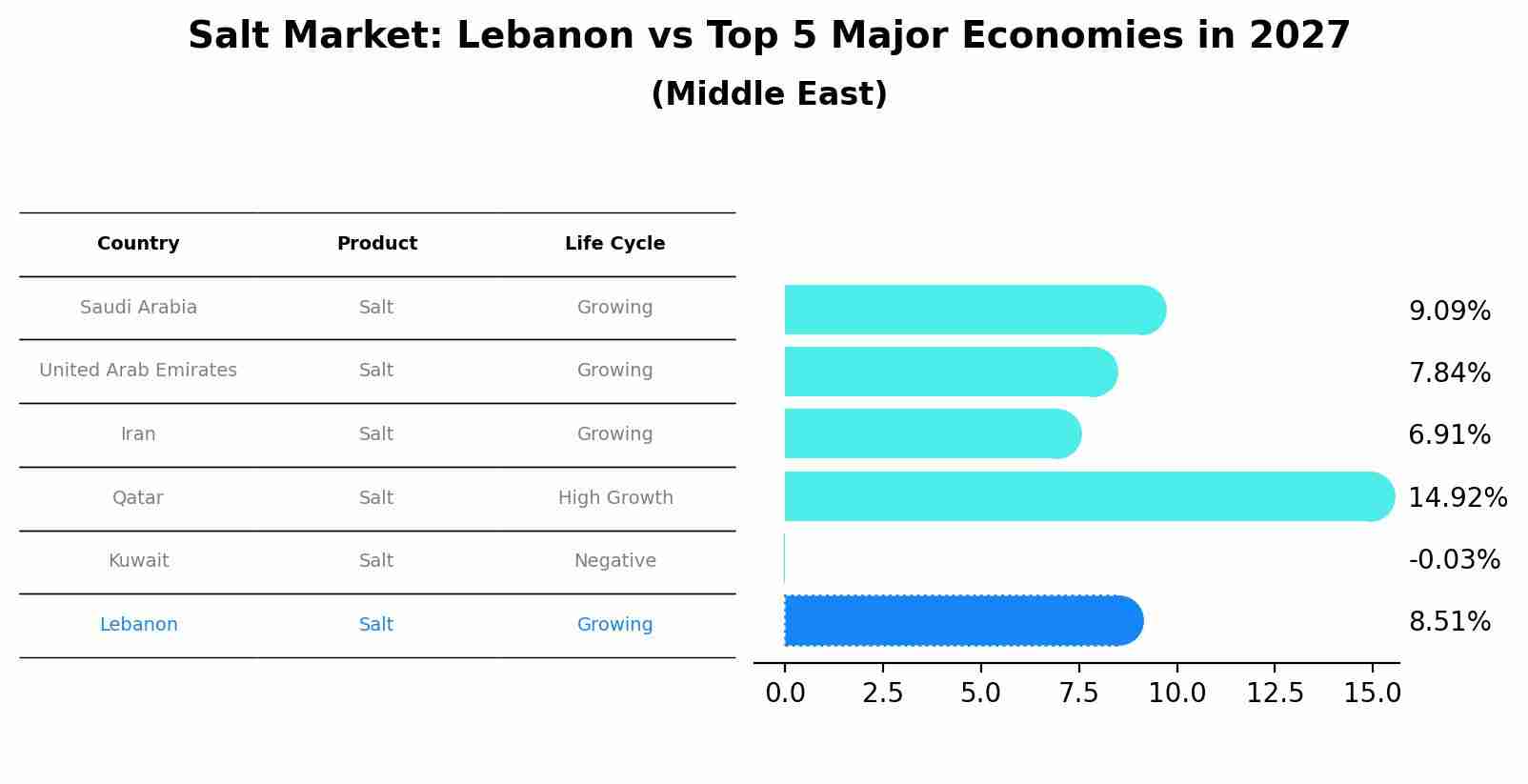 Salt Market: Lebanon vs Top 5 Major Economies in 2027 (Middle East)