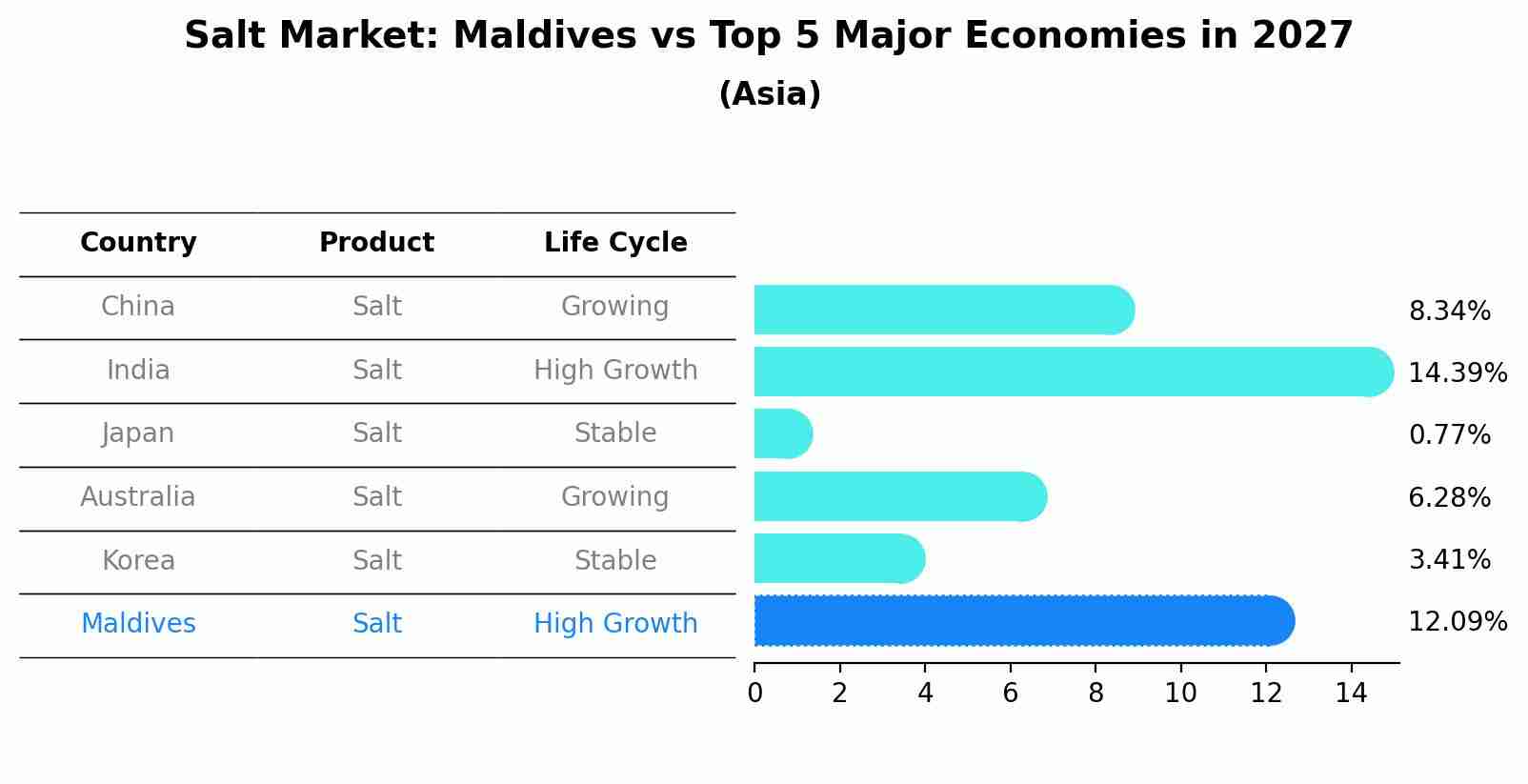 Salt Market: Maldives vs Top 5 Major Economies in 2027 (Asia)