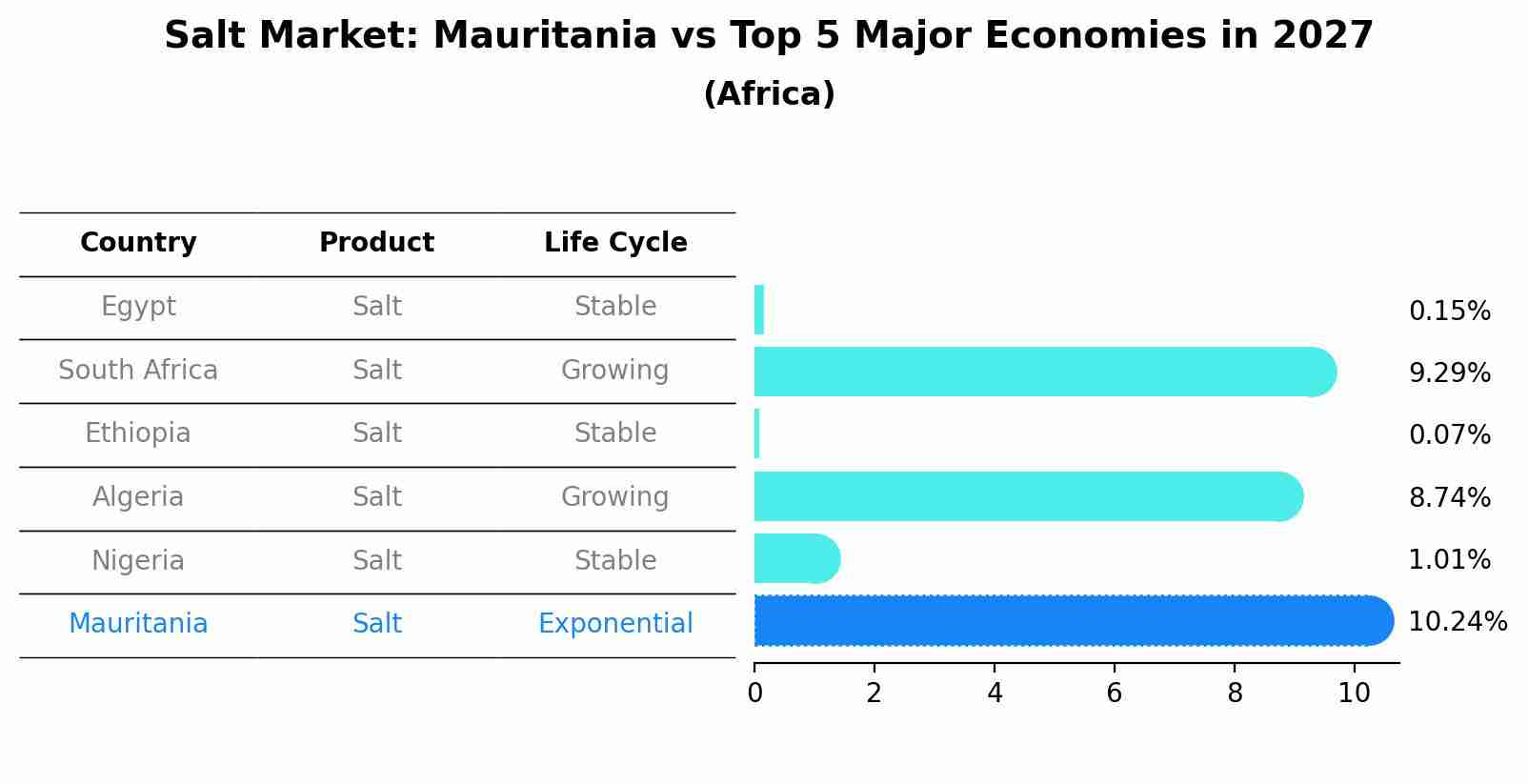 Salt Market: Mauritania vs Top 5 Major Economies in 2027 (Africa)