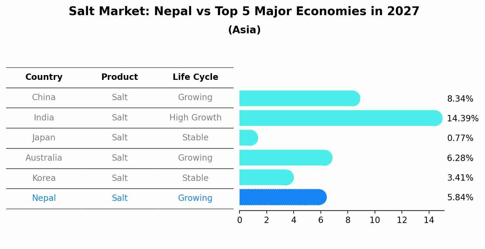 Salt Market: Nepal vs Top 5 Major Economies in 2027 (Asia)