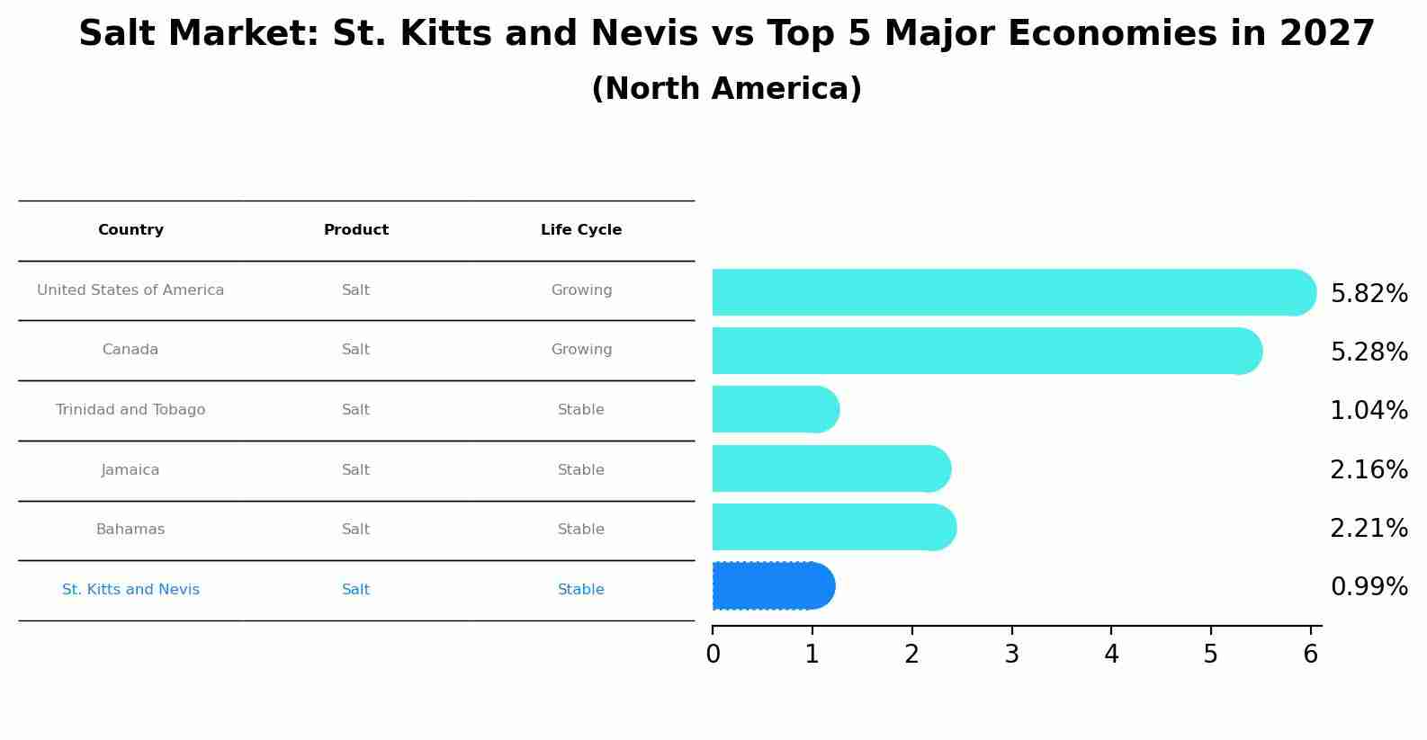 Salt Market: St. Kitts and Nevis vs Top 5 Major Economies in 2027 (North America)