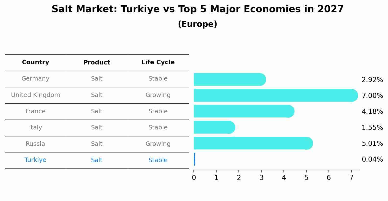 Salt Market: Turkiye vs Top 5 Major Economies in 2027 (Europe)