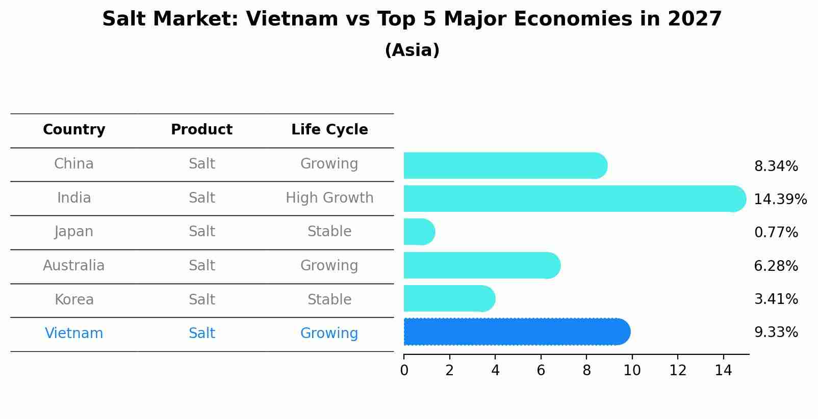 Salt Market: Vietnam vs Top 5 Major Economies in 2027 (Asia)