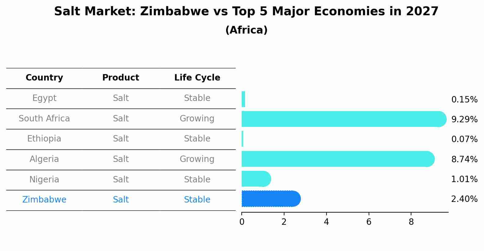 Salt Market: Zimbabwe vs Top 5 Major Economies in 2027 (Africa)