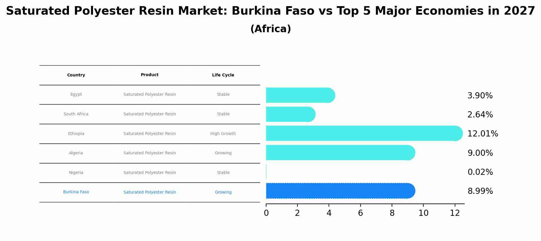 Saturated Polyester Resin Market: Burkina Faso vs Top 5 Major Economies in 2027 (Africa)