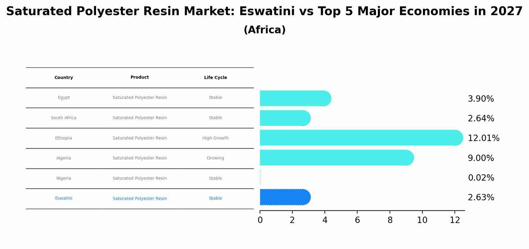 Saturated Polyester Resin Market: Eswatini vs Top 5 Major Economies in 2027 (Africa)