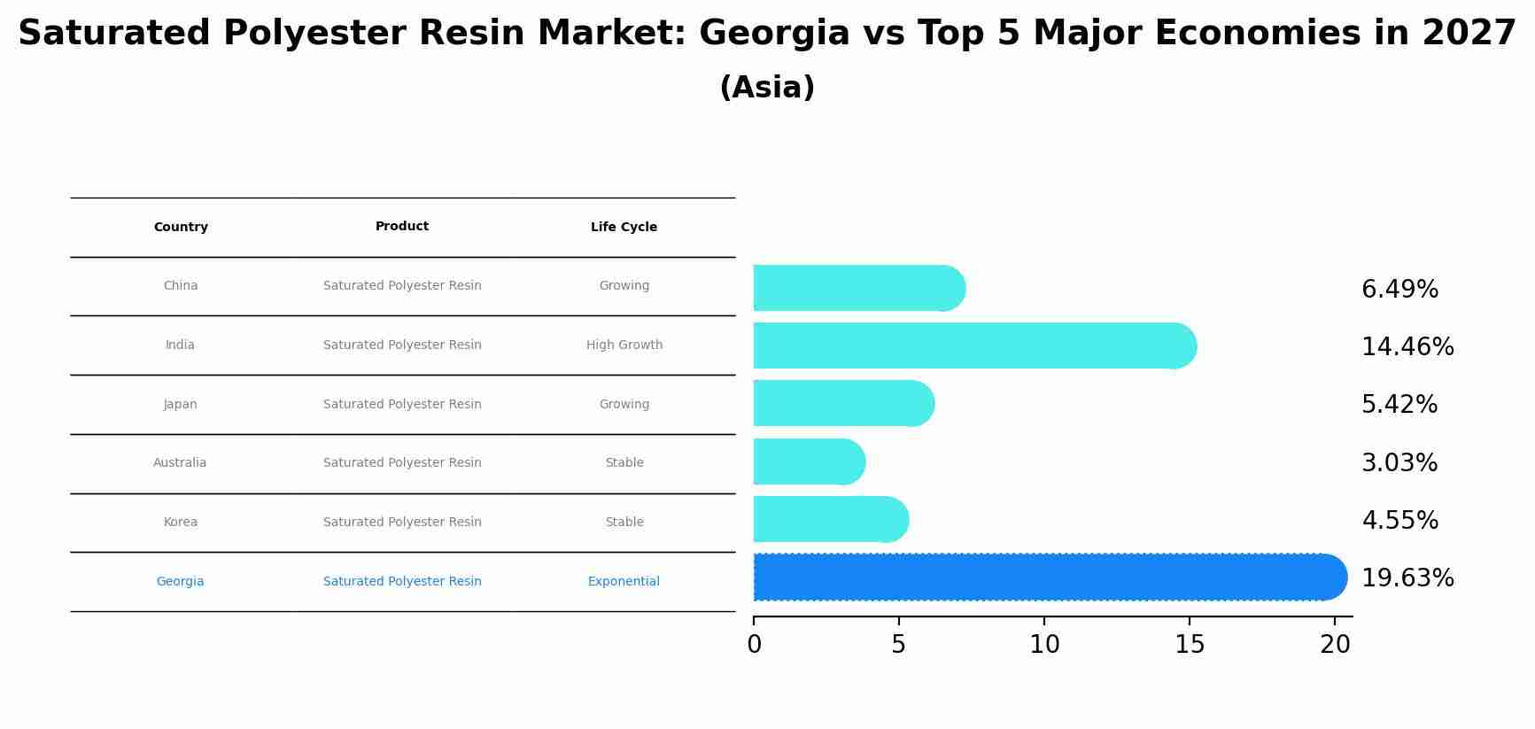 Saturated Polyester Resin Market: Georgia vs Top 5 Major Economies in 2027 (Asia)