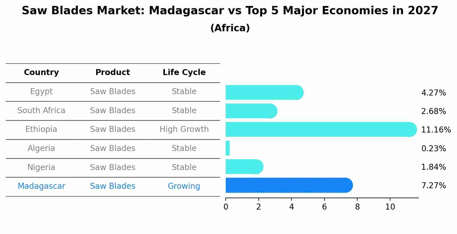 Saw Blades Market: Madagascar vs Top 5 Major Economies in 2027 (Africa)