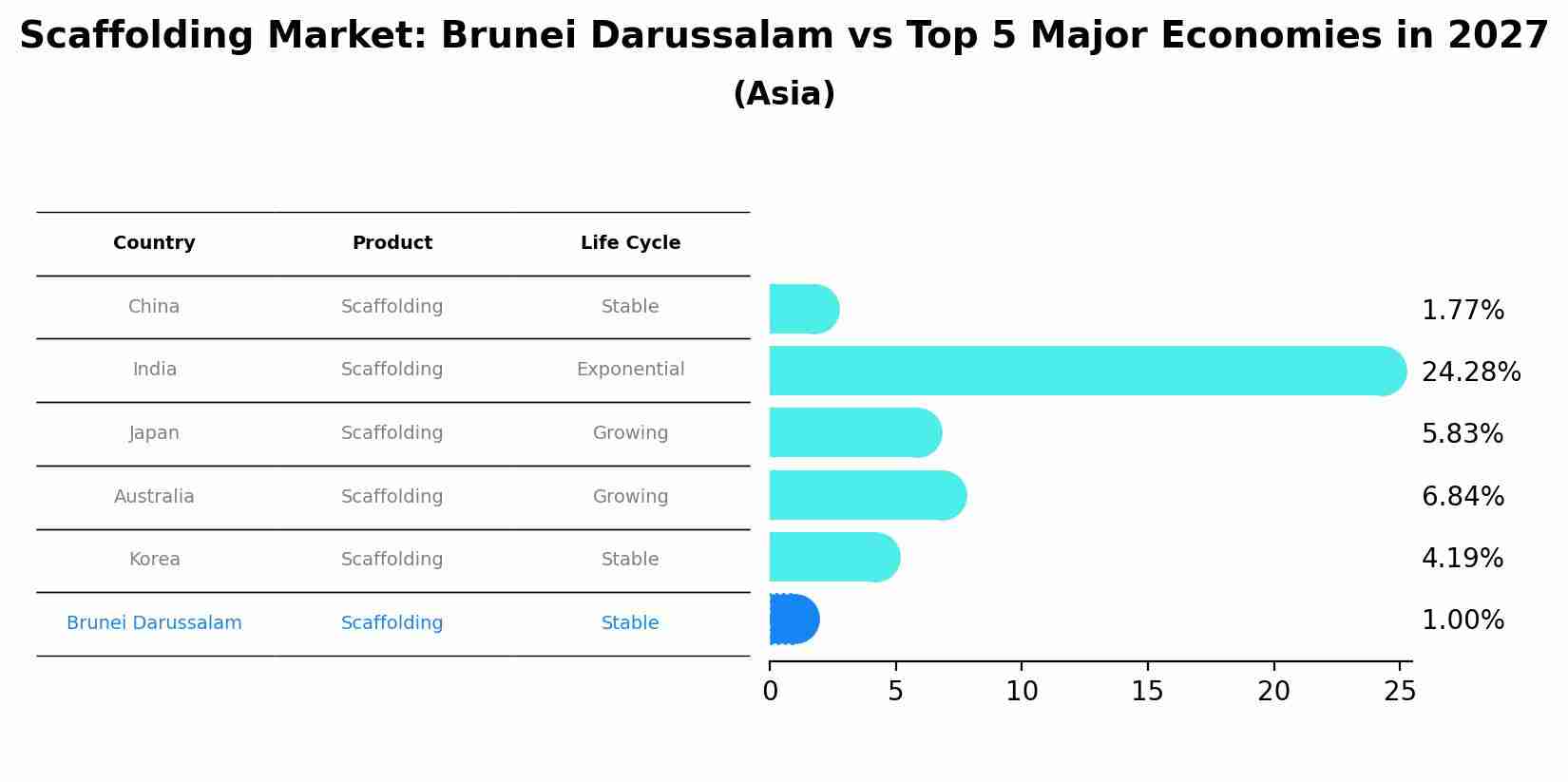 Scaffolding Market: Brunei Darussalam vs Top 5 Major Economies in 2027 (Asia)