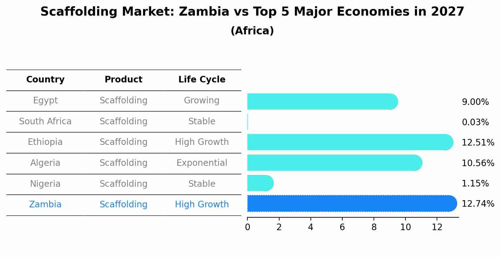 Scaffolding Market: Zambia vs Top 5 Major Economies in 2027 (Africa)