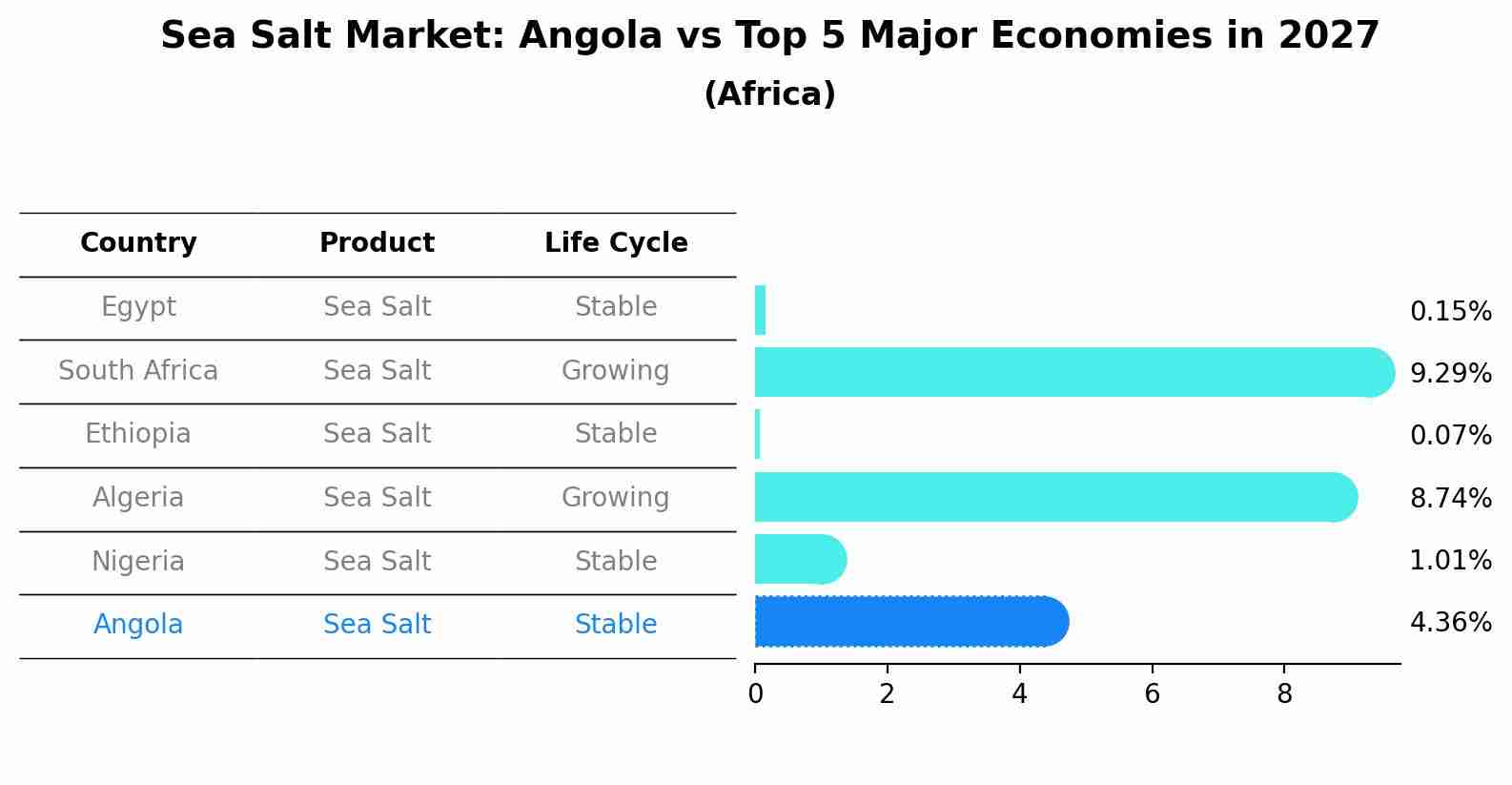 Sea Salt Market: Angola vs Top 5 Major Economies in 2027 (Africa)