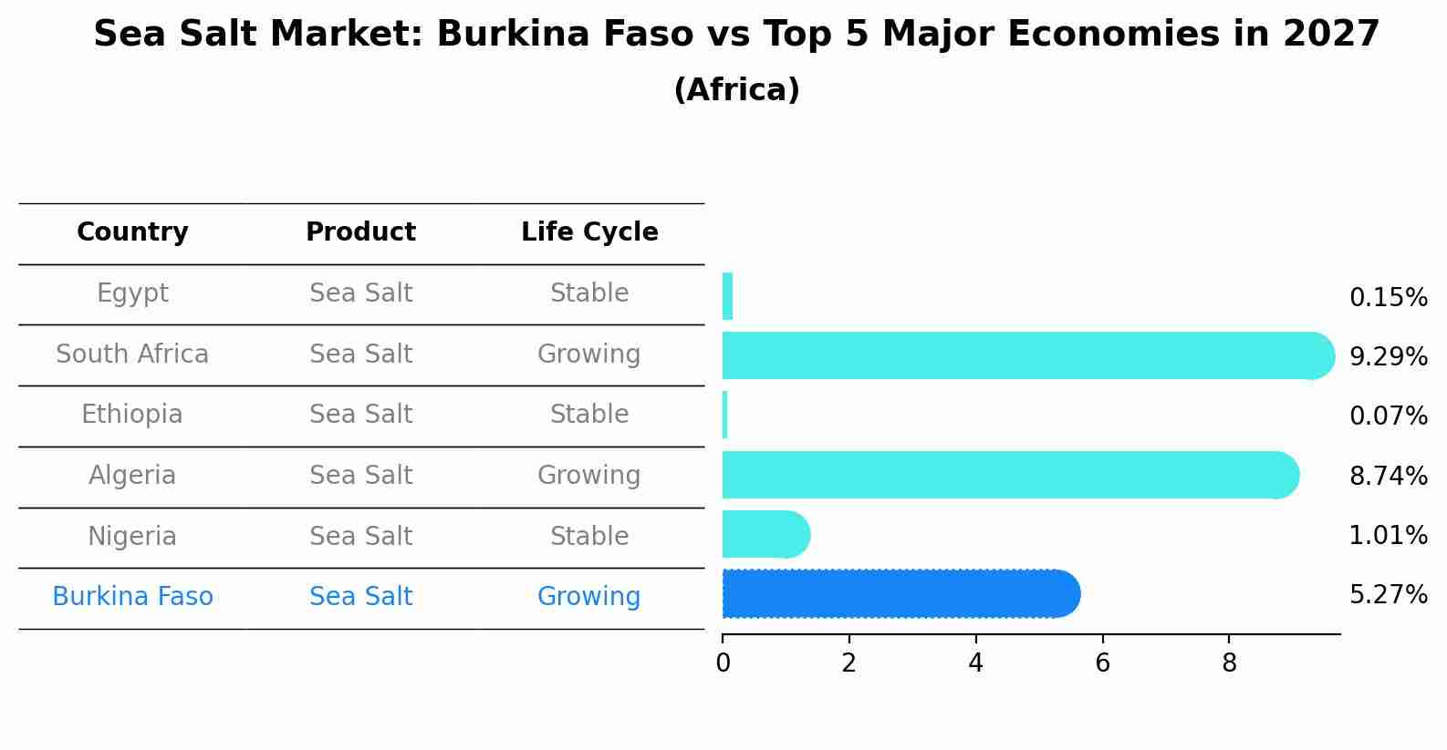 Sea Salt Market: Burkina Faso vs Top 5 Major Economies in 2027 (Africa)