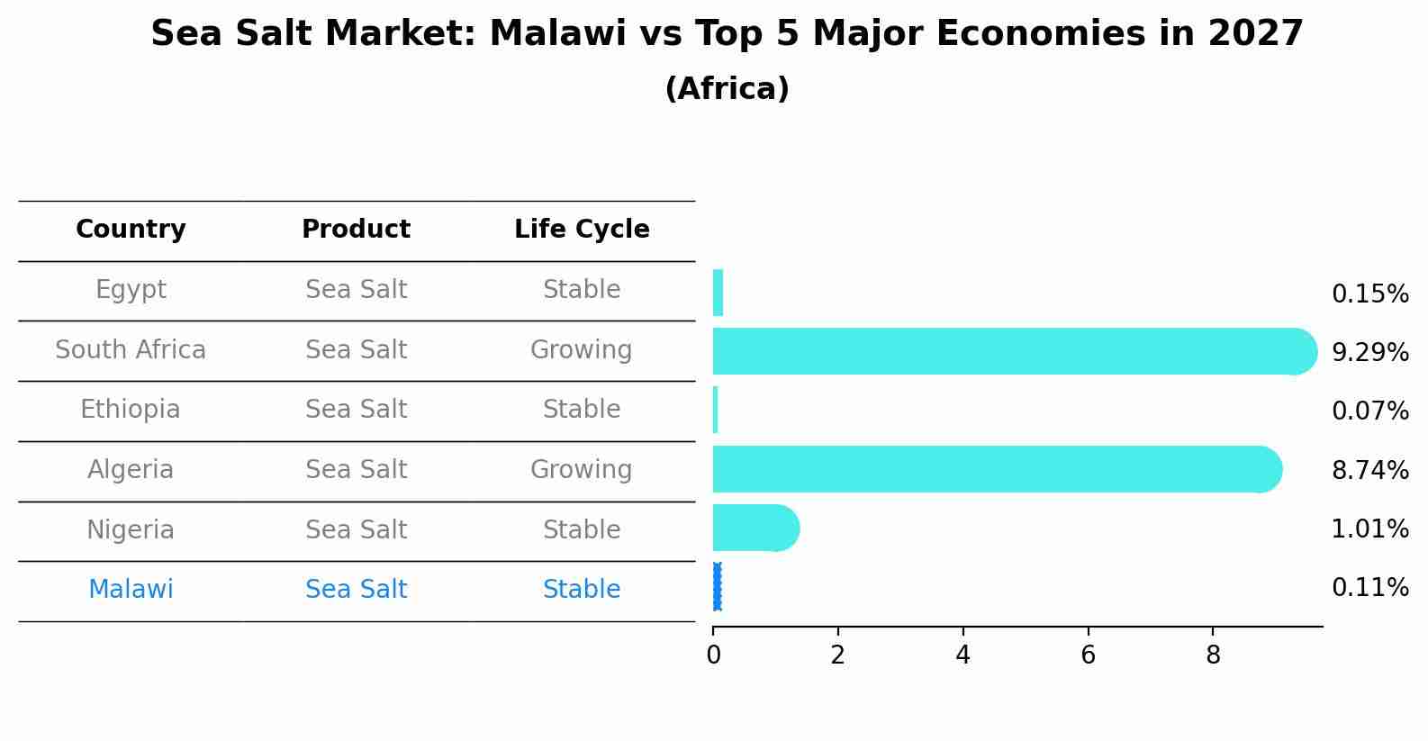 Sea Salt Market: Malawi vs Top 5 Major Economies in 2027 (Africa)