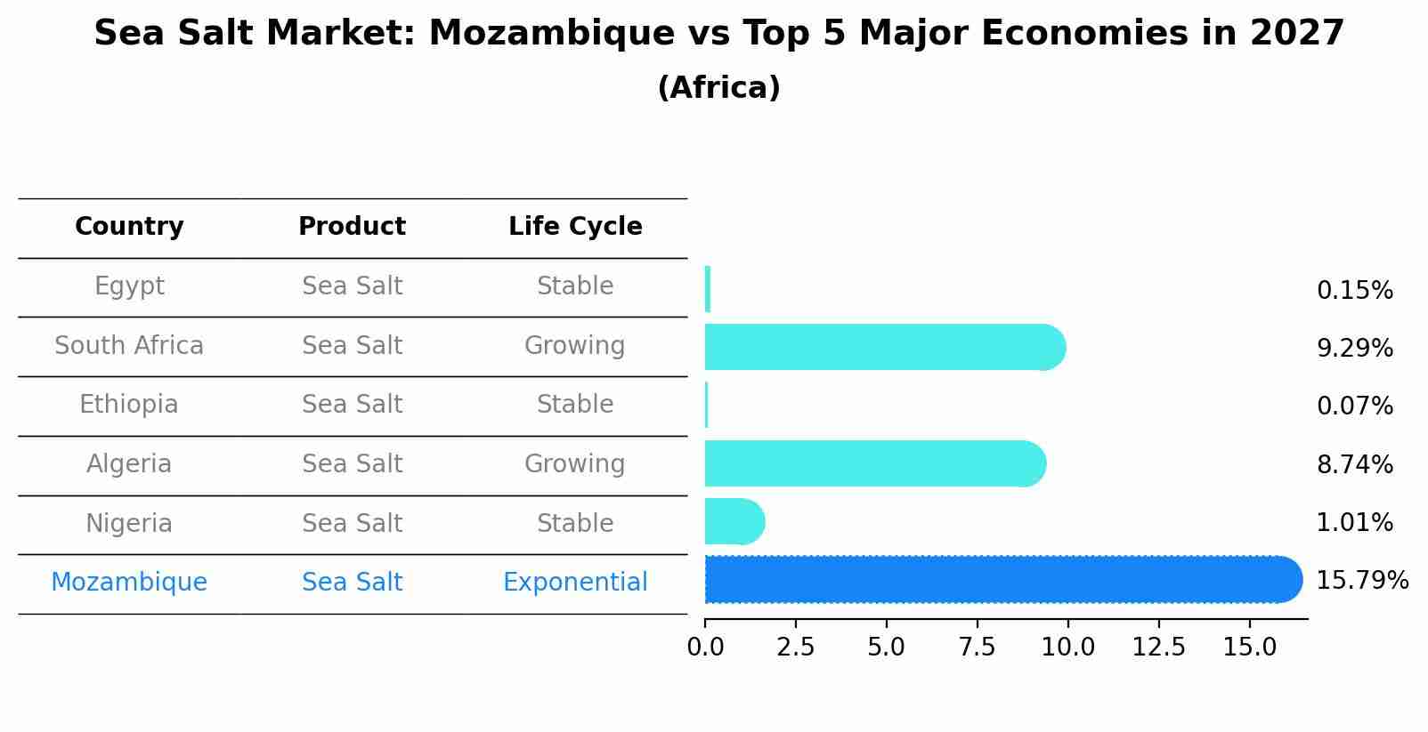 Sea Salt Market: Mozambique vs Top 5 Major Economies in 2027 (Africa)