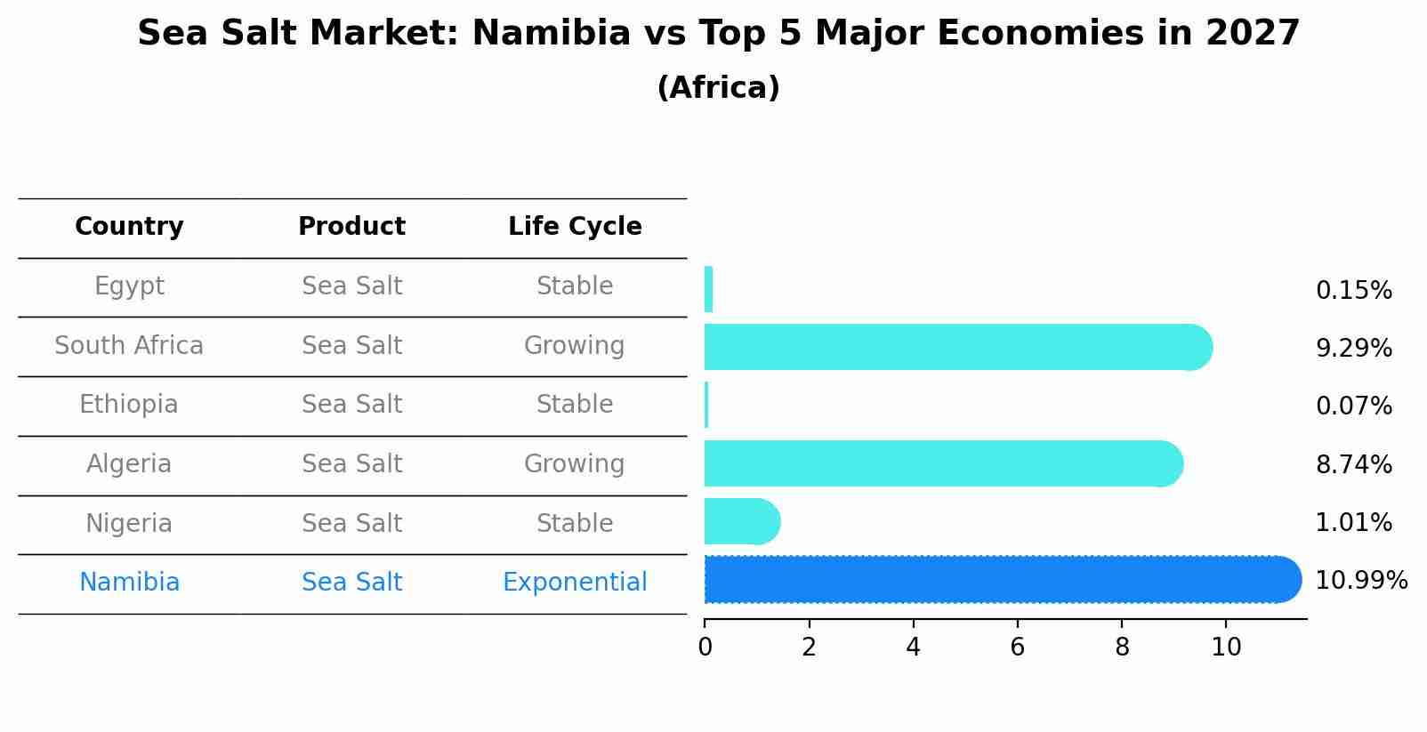 Sea Salt Market: Namibia vs Top 5 Major Economies in 2027 (Africa)