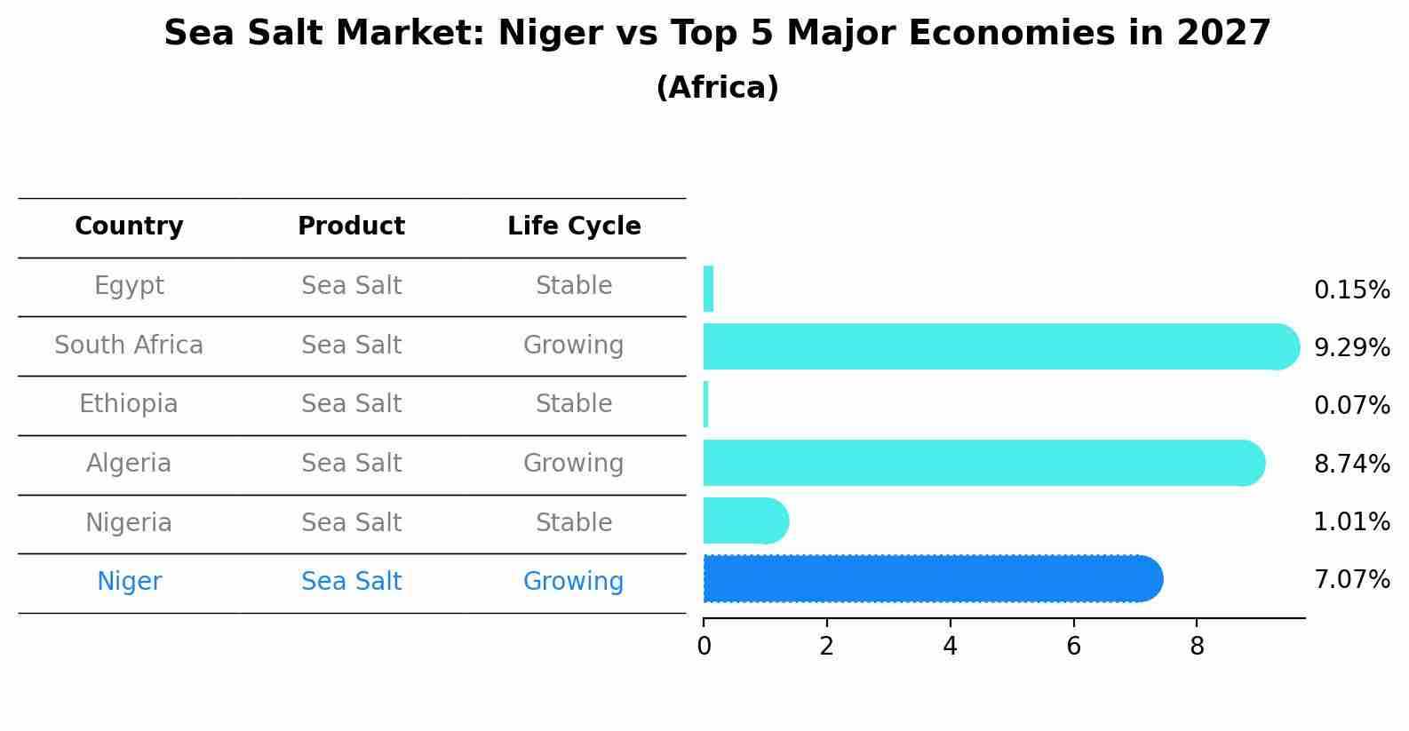 Sea Salt Market: Niger vs Top 5 Major Economies in 2027 (Africa)
