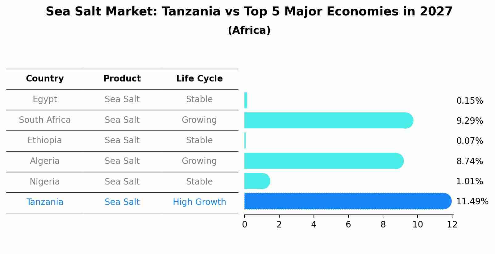 Sea Salt Market: Tanzania vs Top 5 Major Economies in 2027 (Africa)
