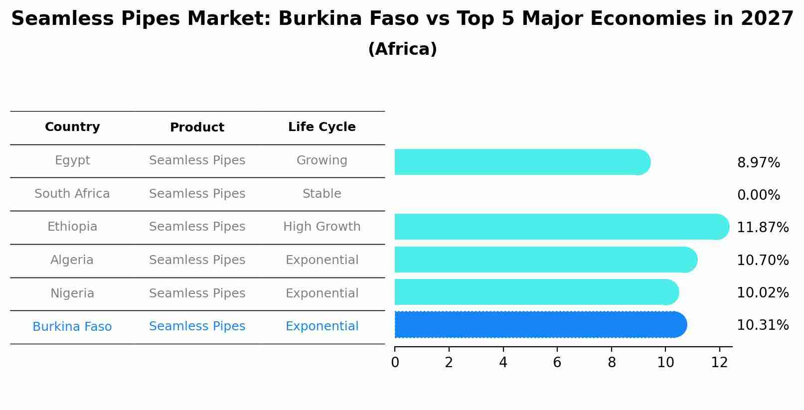 Seamless Pipes Market: Burkina Faso vs Top 5 Major Economies in 2027 (Africa)
