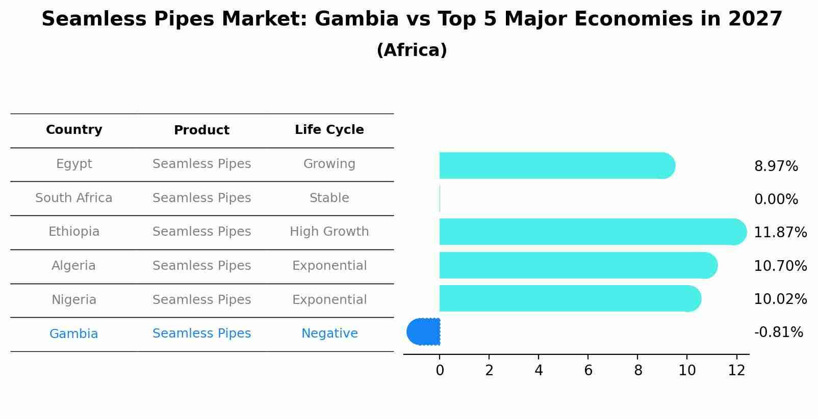 Seamless Pipes Market: Gambia vs Top 5 Major Economies in 2027 (Africa)