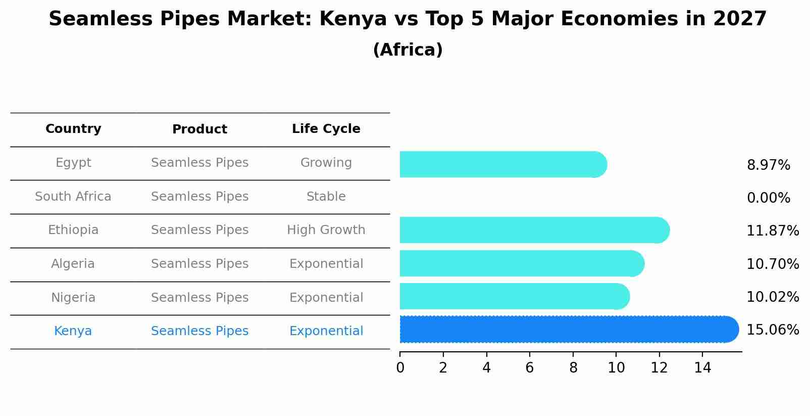 Seamless Pipes Market: Kenya vs Top 5 Major Economies in 2027 (Africa)