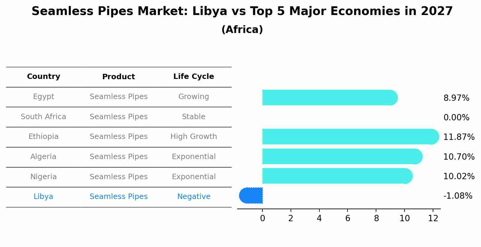 Seamless Pipes Market: Libya vs Top 5 Major Economies in 2027 (Africa)