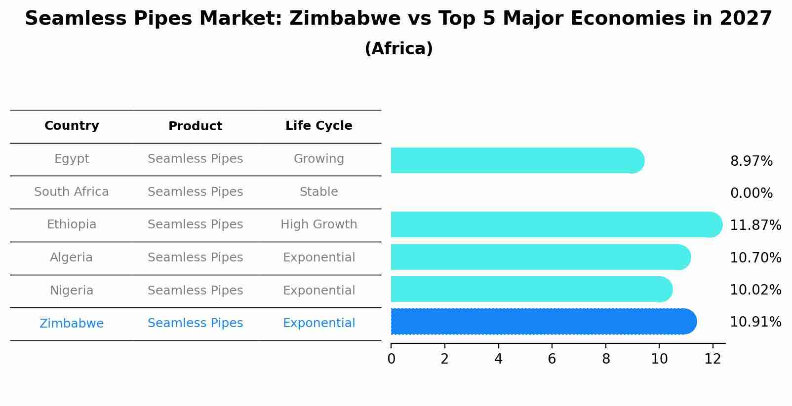 Seamless Pipes Market: Zimbabwe vs Top 5 Major Economies in 2027 (Africa)