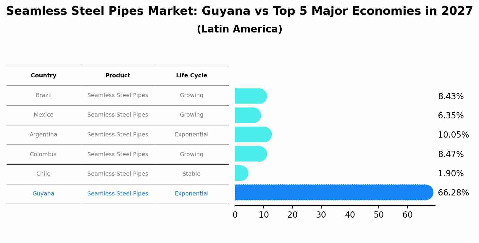 Seamless Steel Pipes Market: Guyana vs Top 5 Major Economies in 2027 (Latin America)