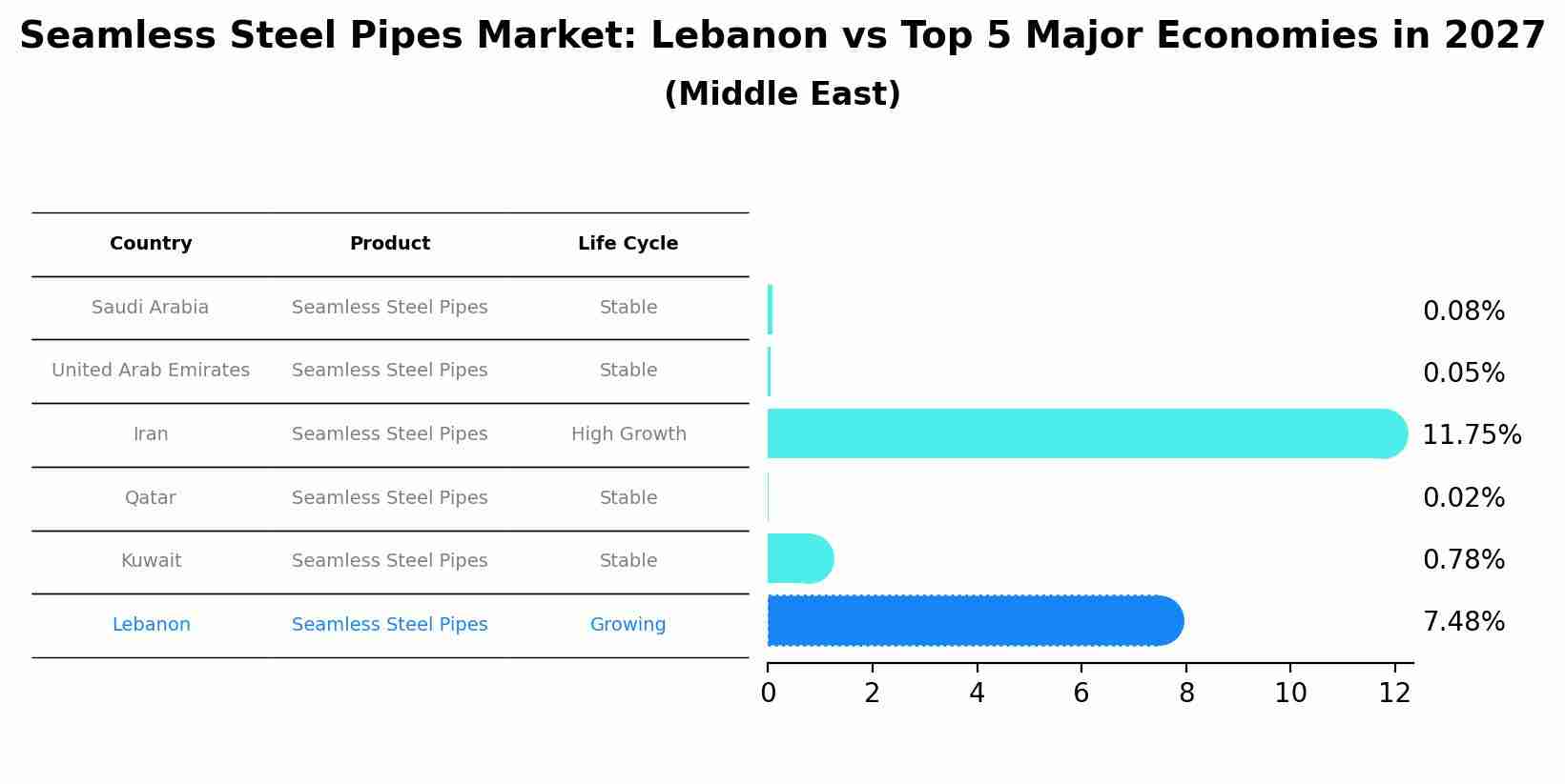 Seamless Steel Pipes Market: Lebanon vs Top 5 Major Economies in 2027 (Middle East)