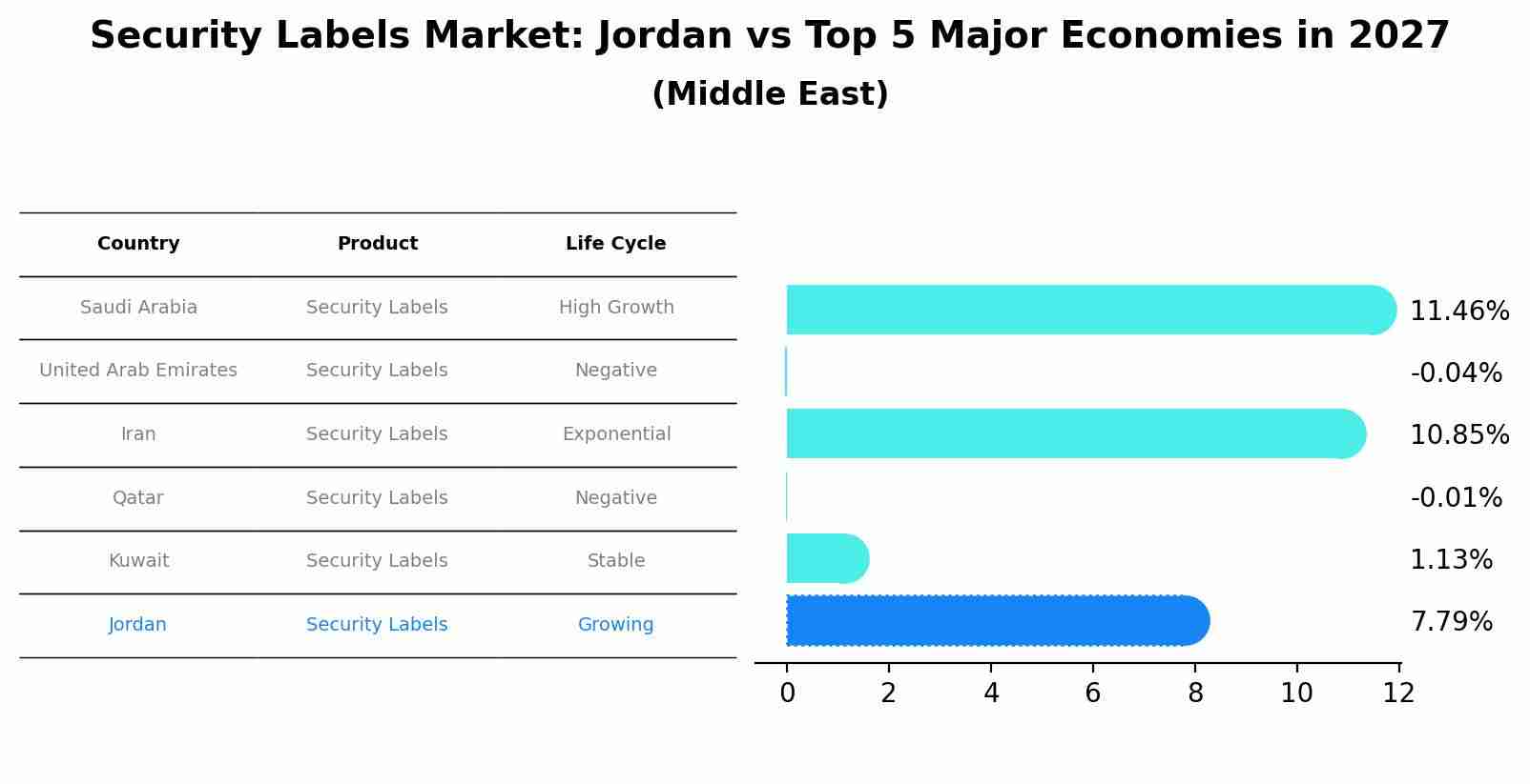 Security Labels Market: Jordan vs Top 5 Major Economies in 2027 (Middle East)