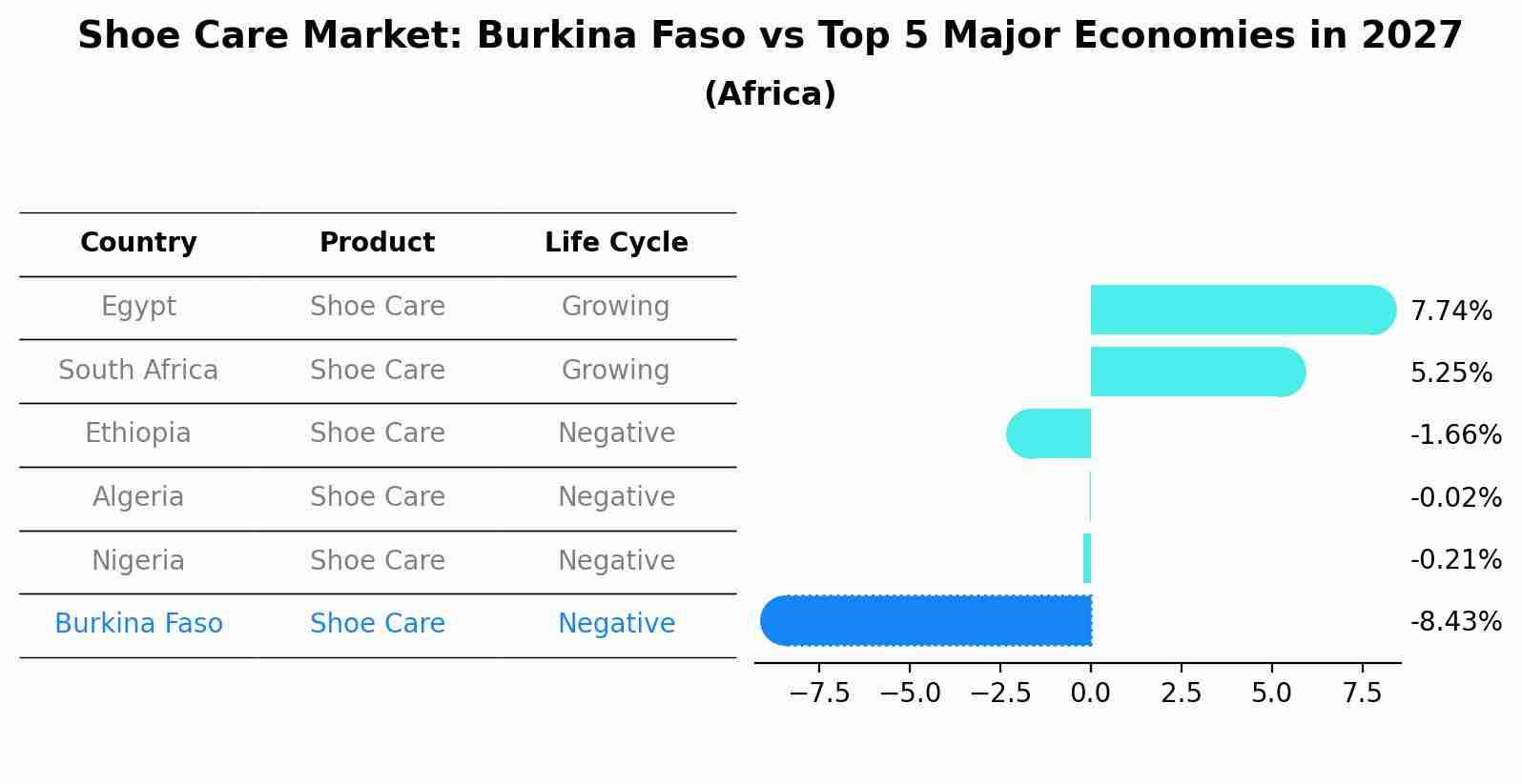 Shoe Care Market: Burkina Faso vs Top 5 Major Economies in 2027 (Africa)
