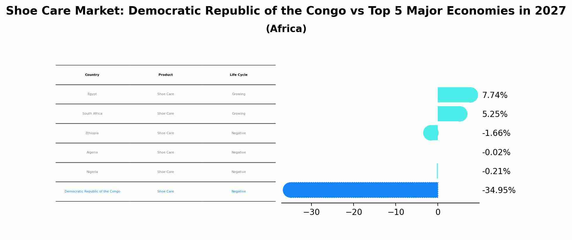 Shoe Care Market: Democratic Republic of the Congo vs Top 5 Major Economies in 2027 (Africa)