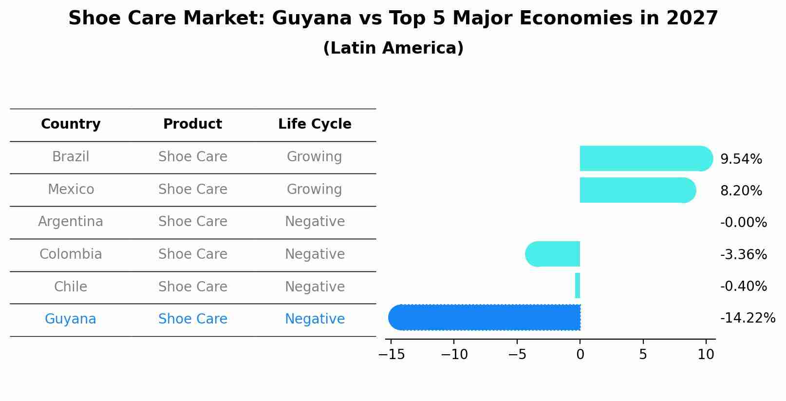 Shoe Care Market: Guyana vs Top 5 Major Economies in 2027 (Latin America)