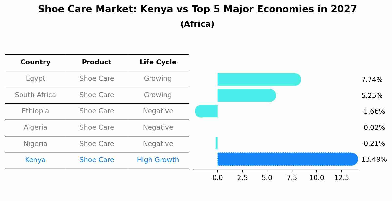 Shoe Care Market: Kenya vs Top 5 Major Economies in 2027 (Africa)