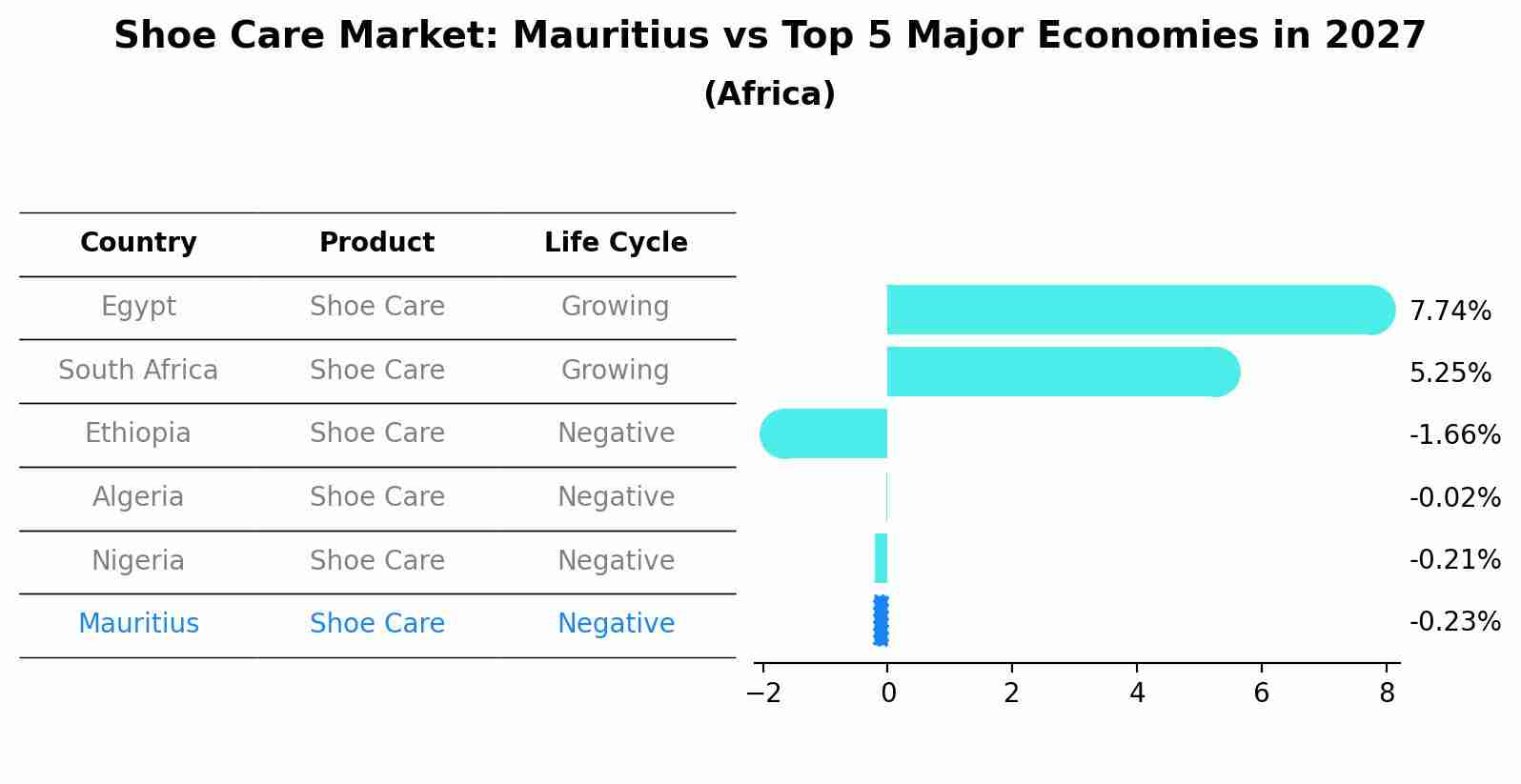 Shoe Care Market: Mauritius vs Top 5 Major Economies in 2027 (Africa)