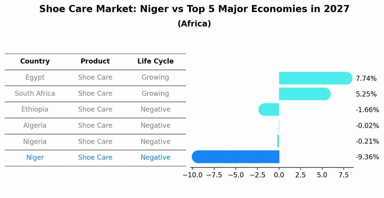 Shoe Care Market: Niger vs Top 5 Major Economies in 2027 (Africa)