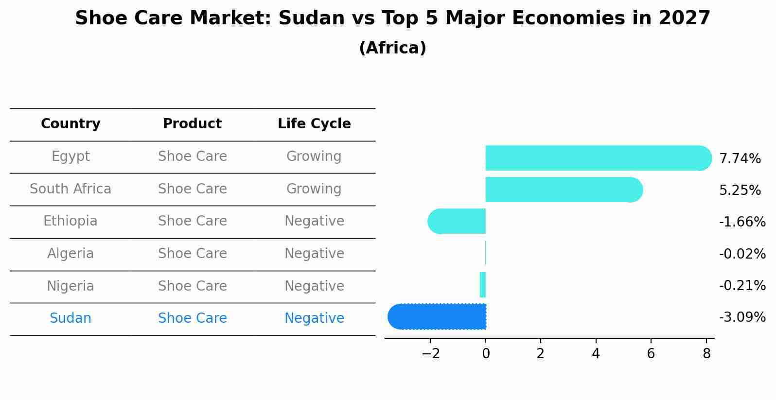Shoe Care Market: Sudan vs Top 5 Major Economies in 2027 (Africa)