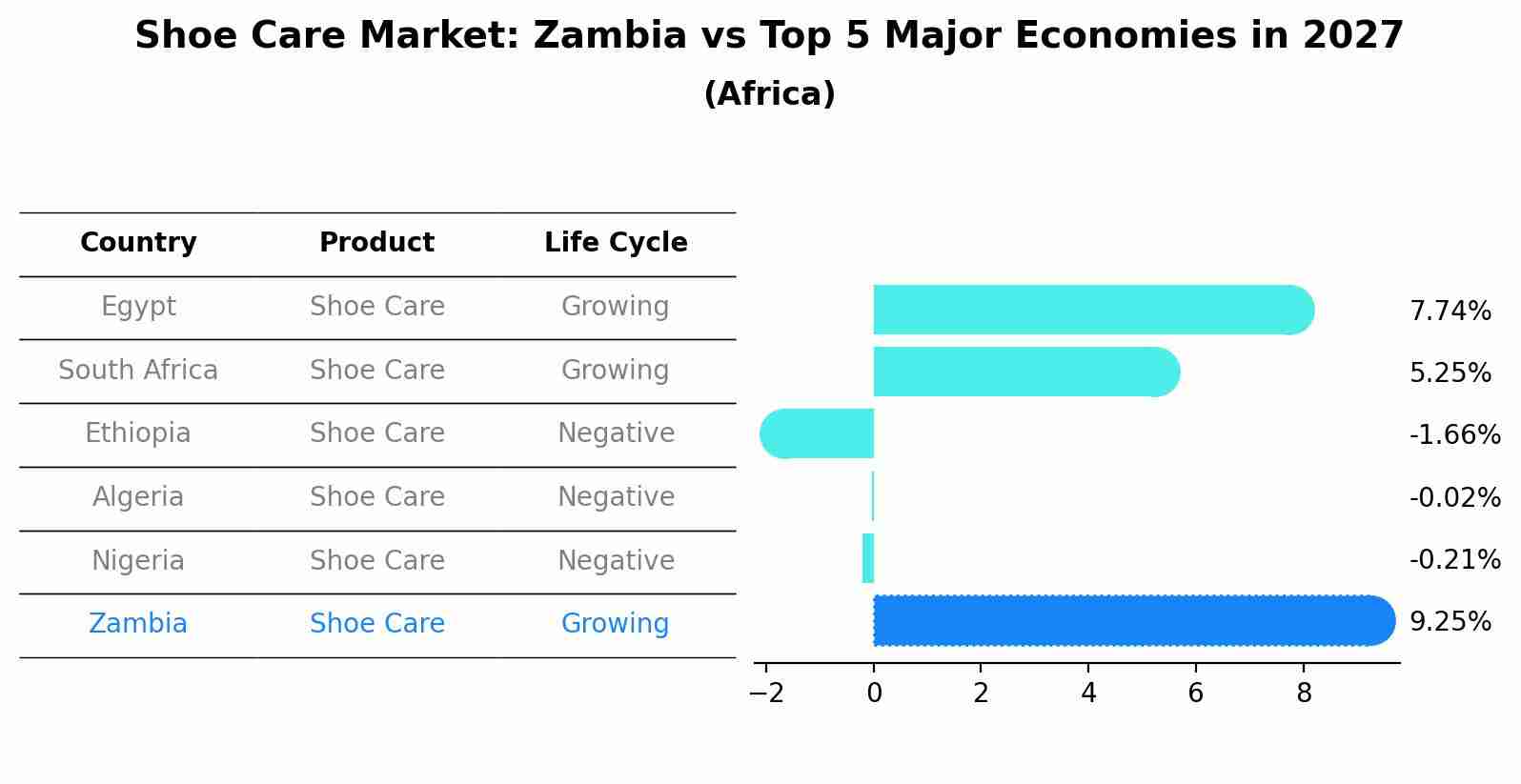 Shoe Care Market: Zambia vs Top 5 Major Economies in 2027 (Africa)