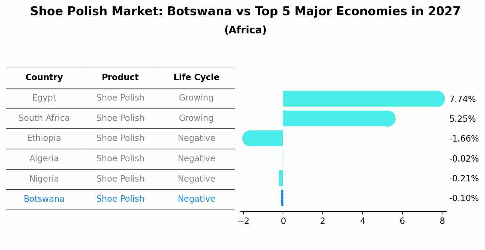 Shoe Polish Market: Botswana vs Top 5 Major Economies in 2027 (Africa)
