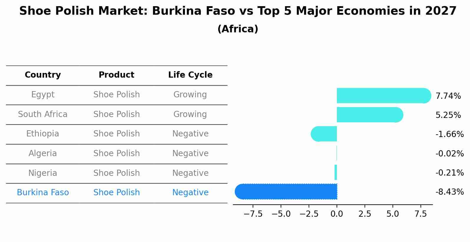 Shoe Polish Market: Burkina Faso vs Top 5 Major Economies in 2027 (Africa)
