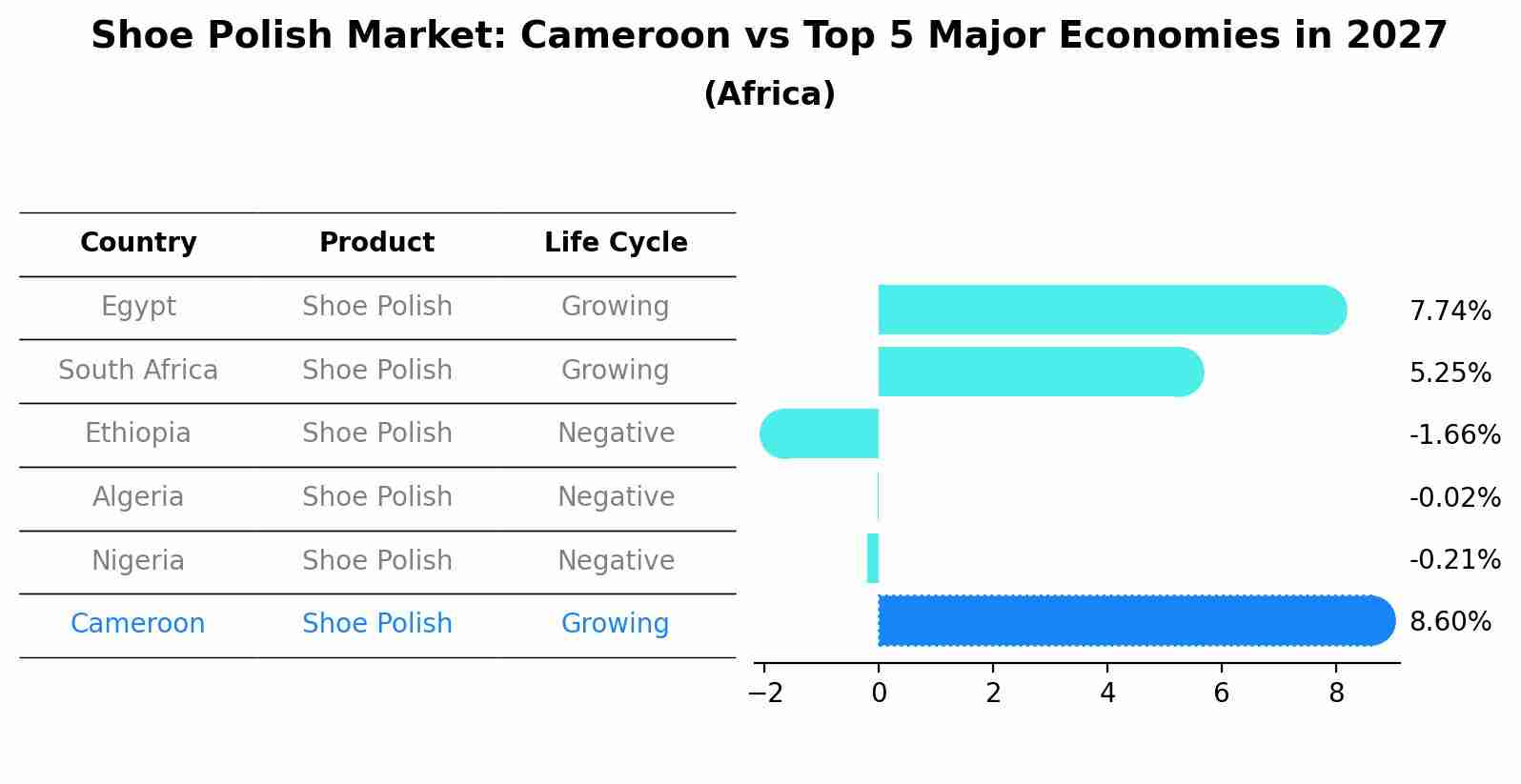 Shoe Polish Market: Cameroon vs Top 5 Major Economies in 2027 (Africa)