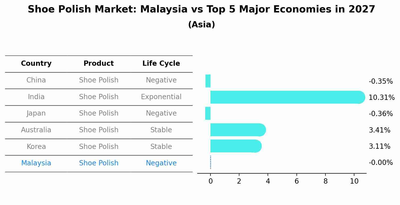 Shoe Polish Market: Malaysia vs Top 5 Major Economies in 2027 (Asia)