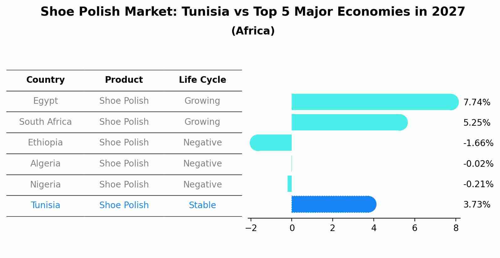 Shoe Polish Market: Tunisia vs Top 5 Major Economies in 2027 (Africa)