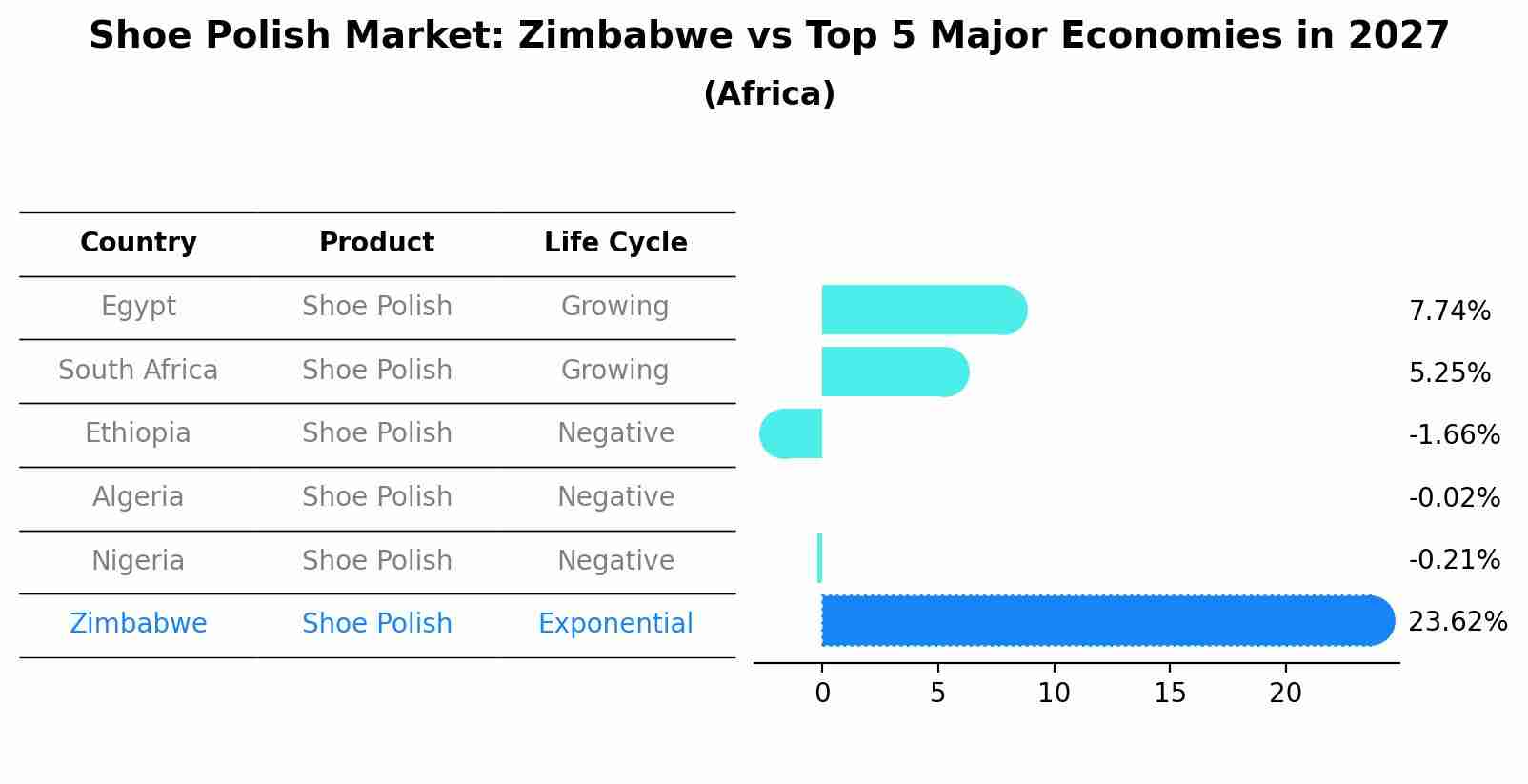 Shoe Polish Market: Zimbabwe vs Top 5 Major Economies in 2027 (Africa)