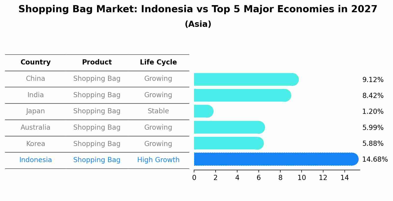 Shopping Bag Market: Indonesia vs Top 5 Major Economies in 2027 (Asia)