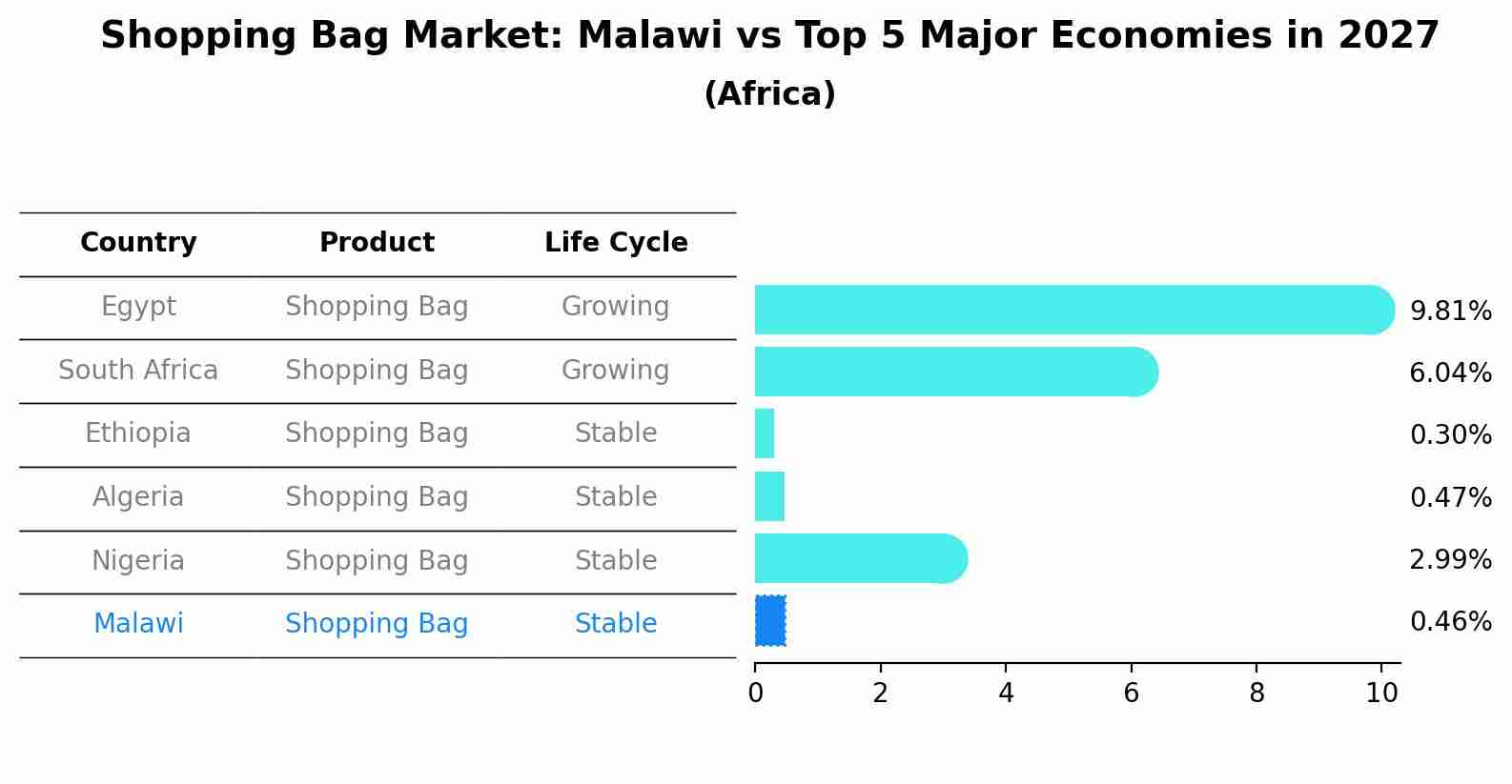 Shopping Bag Market: Malawi vs Top 5 Major Economies in 2027 (Africa)