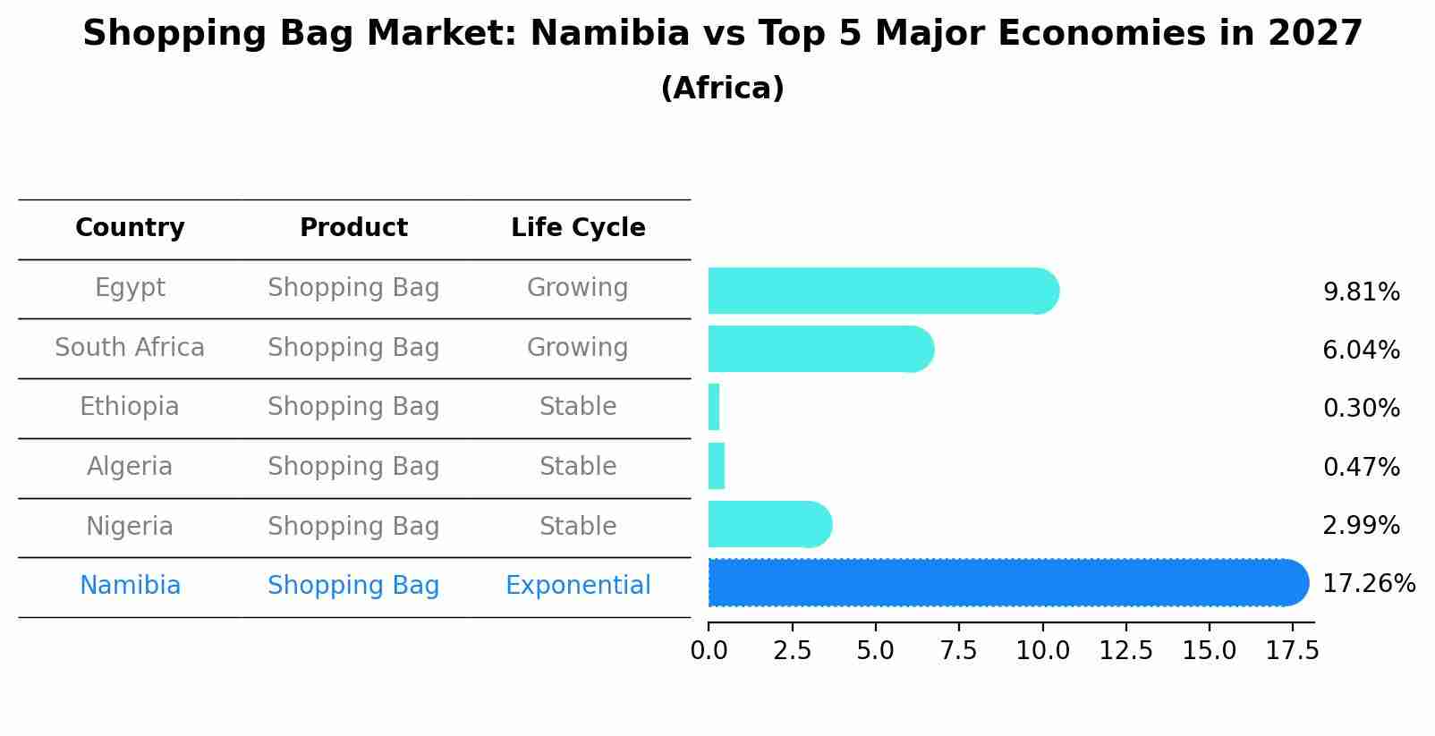 Shopping Bag Market: Namibia vs Top 5 Major Economies in 2027 (Africa)