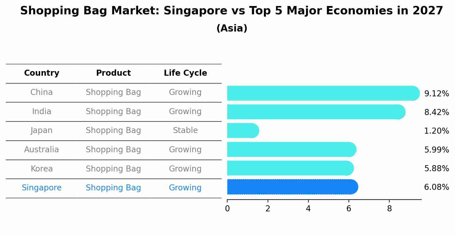 Shopping Bag Market: Singapore vs Top 5 Major Economies in 2027 (Asia)